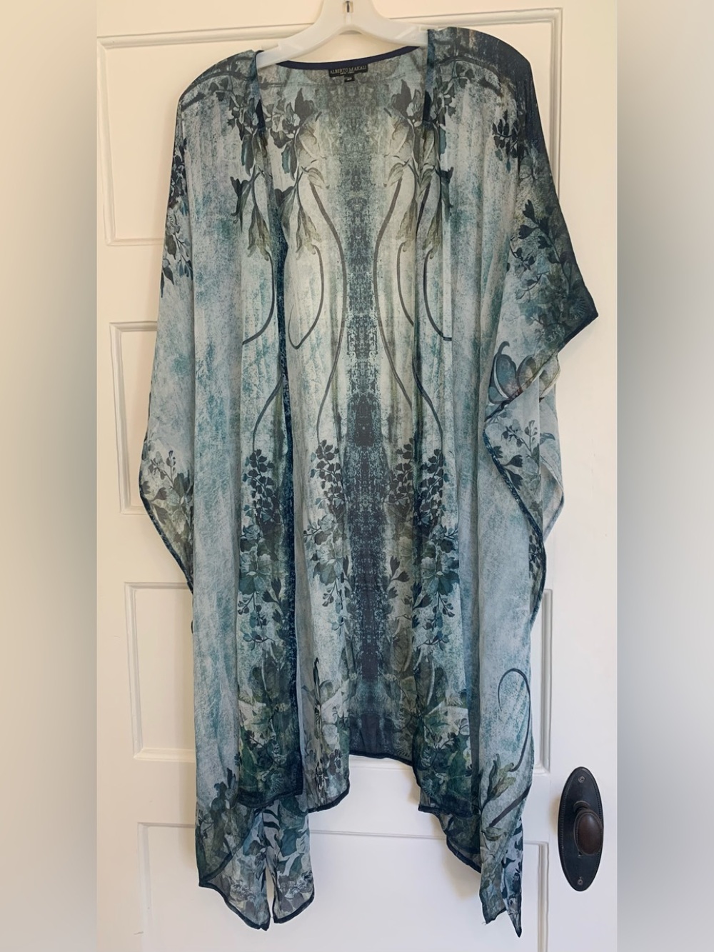 Alberto Makali Teal and Navy Floral Kimono